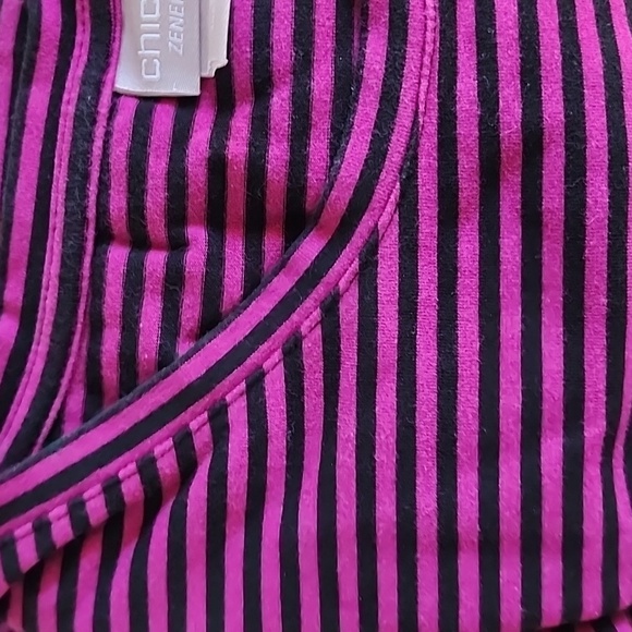 Chico’s Pink and black striped long sleeve shirt size 3 (16/18) - Picture 8 of 8